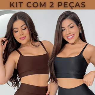 Kit 2 Top Feminino Fitness Academia P ao G1 Alcinha Suplex Premium Caminhada Corrida Esporte em Oferta na Shopee