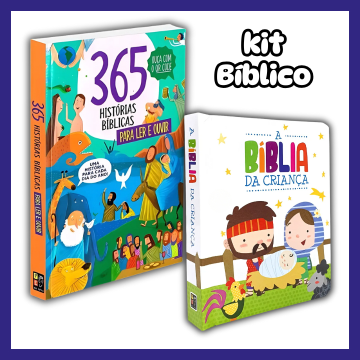 kit 2 Livros: 365 Histórias Bíblicas + A Bíblia da Criança em Oferta na Shopee