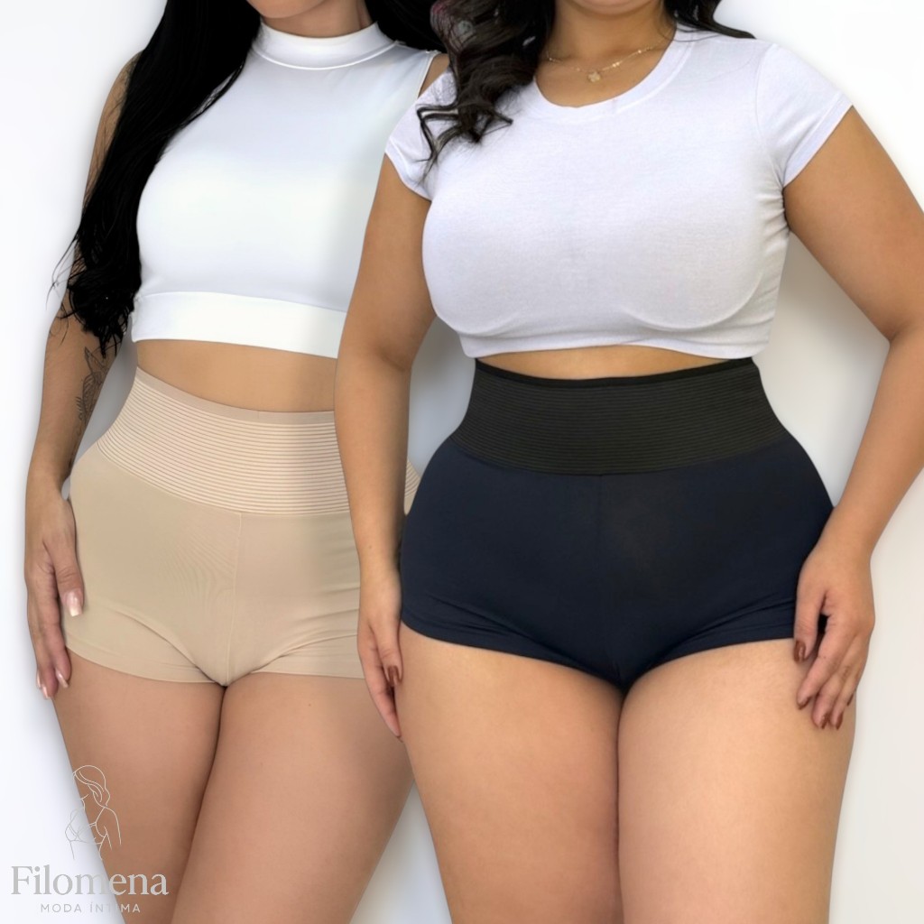 Short Cinta Modeladora Alta Compressão Poliamida Compressão Lingerie Feminina em Oferta na Shopee