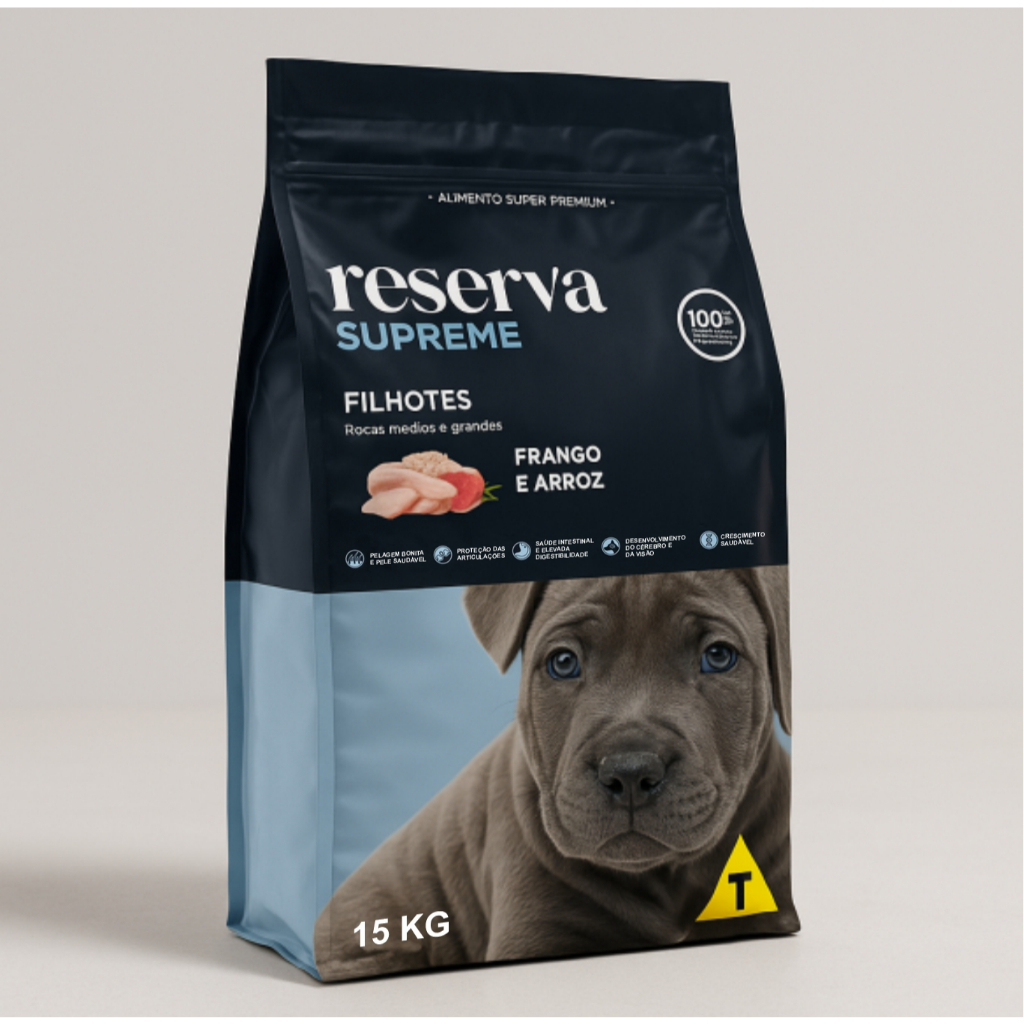 Ração Filhotes Médias e Grandes Reserva Supreme Super Premium 15 kg