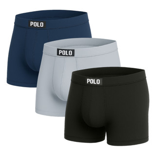 Kit 3 Cuecas Viscose Boxer Polo Star Toque Gelado Premium Masculina Sortida