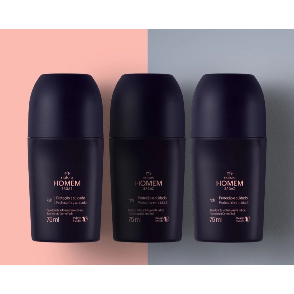 Kit Desodorante Antitranspirante Roll-on Natura Homem Sagaz (3 unidades)