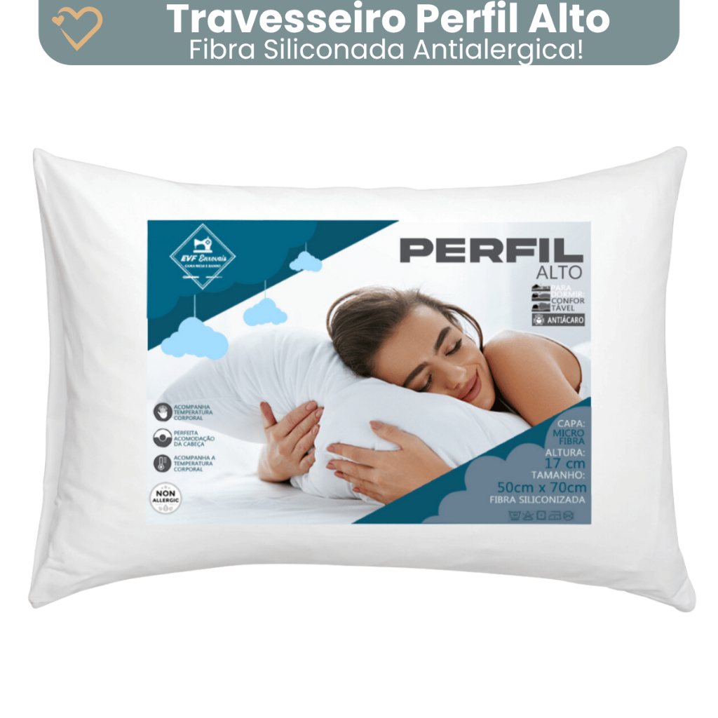 Travesseiro Microfibra Antialérgico Fibra 100% Silicone Super Macio em Oferta na Shopee