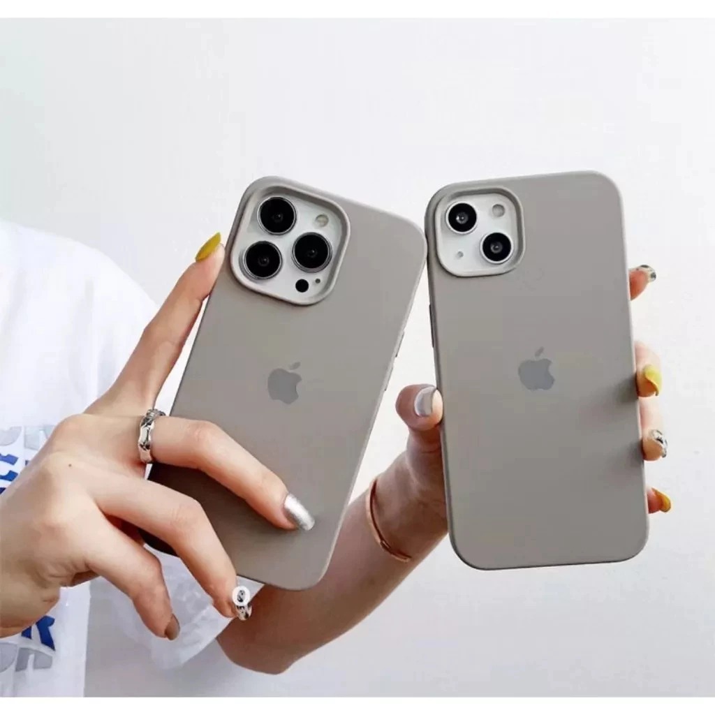 Capa Case Capinha Aveludada Silicone CINZA CLARO 7/8G 7/8PLUS XS XR XSMAX 11 12 13 14 15 16E 16PLUS 17 PRO MAX em Oferta na Shopee