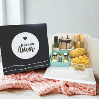 1 Caixa para Bolo ou Festa na Caixa 27x27x16 - Feito com Amor - PRETA--Embalagem-Confeitaria-Lembrancinha- em Oferta na Shopee