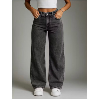 Calça Wind Leg Feminina Grafite Calça Wind Leg Casual