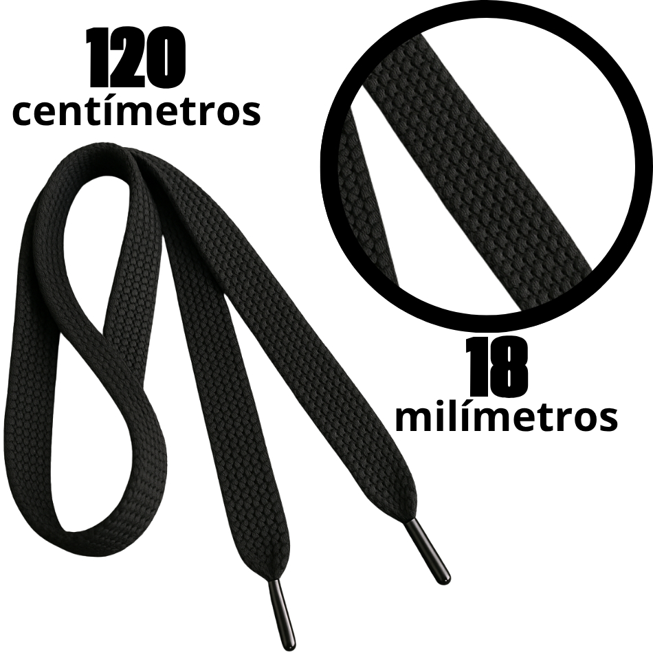 Cadarço BBOY 120cm Largo 18mm Preto Resistência para Tênis sapatos mochilas Sacolas Capuz Roupas