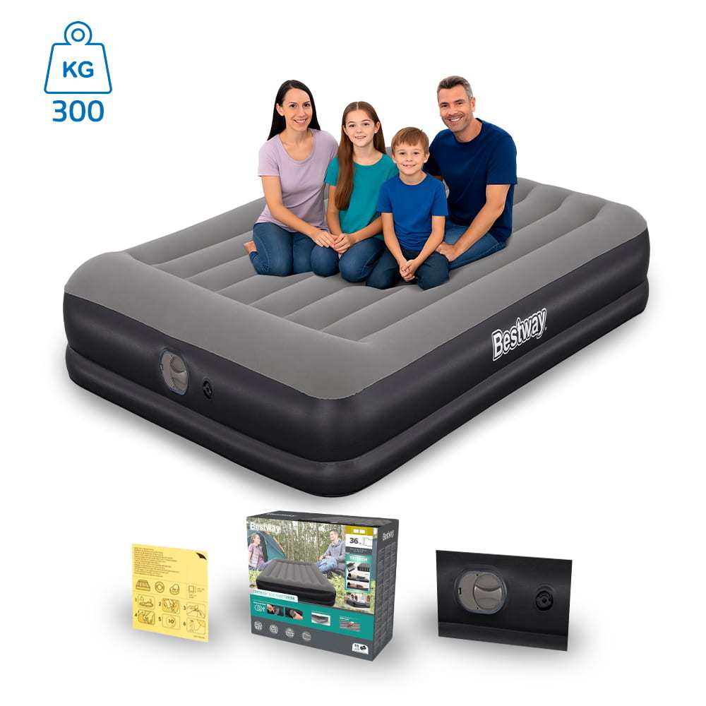 Colchão Inflável Casal Queen Bivolt Até 300kg Tritech Elétrico Bomba Embutida USB Bestway em Oferta na Shopee
