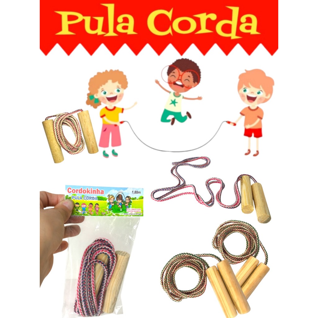Kit 10 Pula Corda 1,80 Metros Brinquedo Infantil Kit Festa Lembrancinha Aniversario Prenda Criança em Oferta na Shopee