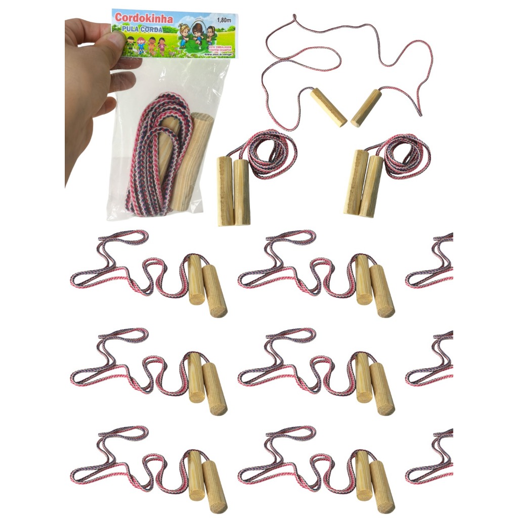 Kit 20 Pula Corda Brinquedo Resistente 1,80 M Infantil Festa Lembrancinha Aniversario Prenda Criança em Oferta na Shopee