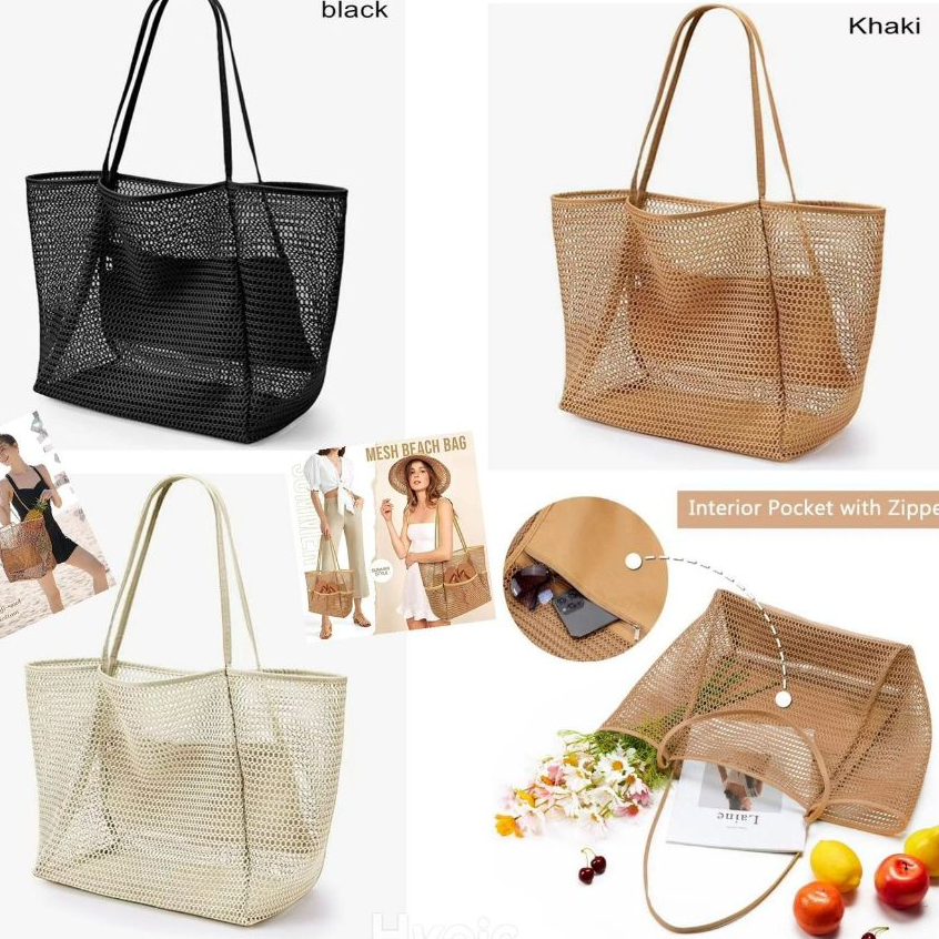 Sacola de Praia Transversal Nylon Resistente e Tranparente, Capacidade Grande, Bolsa de Viagem 8249 em Oferta na Shopee