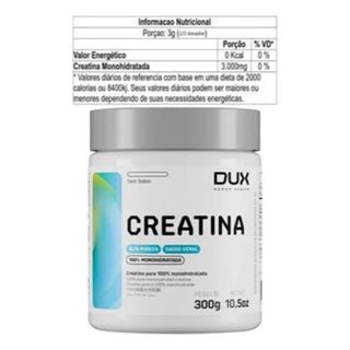 Creatina Dux Sem Sabor 300g 100% Monohidrata Human Health em Oferta na Shopee