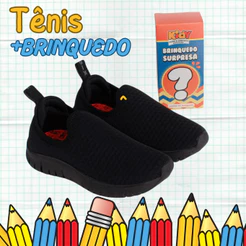 Tênis Infantil Menino Kidy Ultra Flex Calce Fácil Flexível Anatômico Com Brinquedo Surpresa