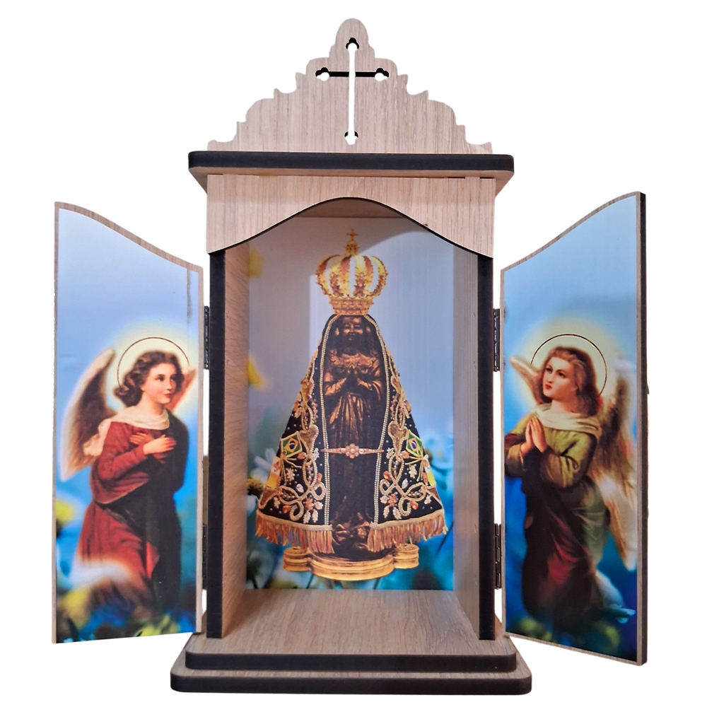 Capela MDF de Nossa Senhora Aparecida – Para Imagens de 15 cm