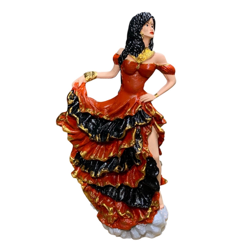 Estatua Cigana Carmem Orixá 7 Vestidos Imagem 24cm