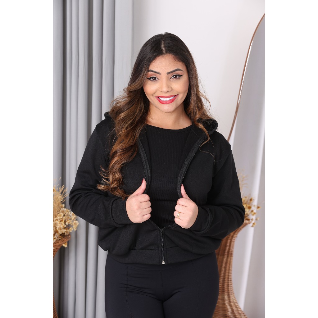 Casaco Moletom Liso Perfeita Para Varias Ocasiões em Oferta na Shopee