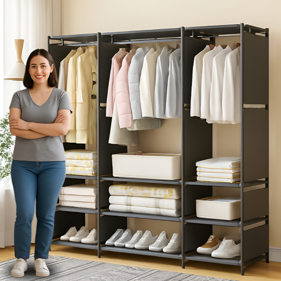 Guarda Roupa Dobrável Organizador De Roupas Portátil Multiuso Armário Organizador de Roupas Sapatos