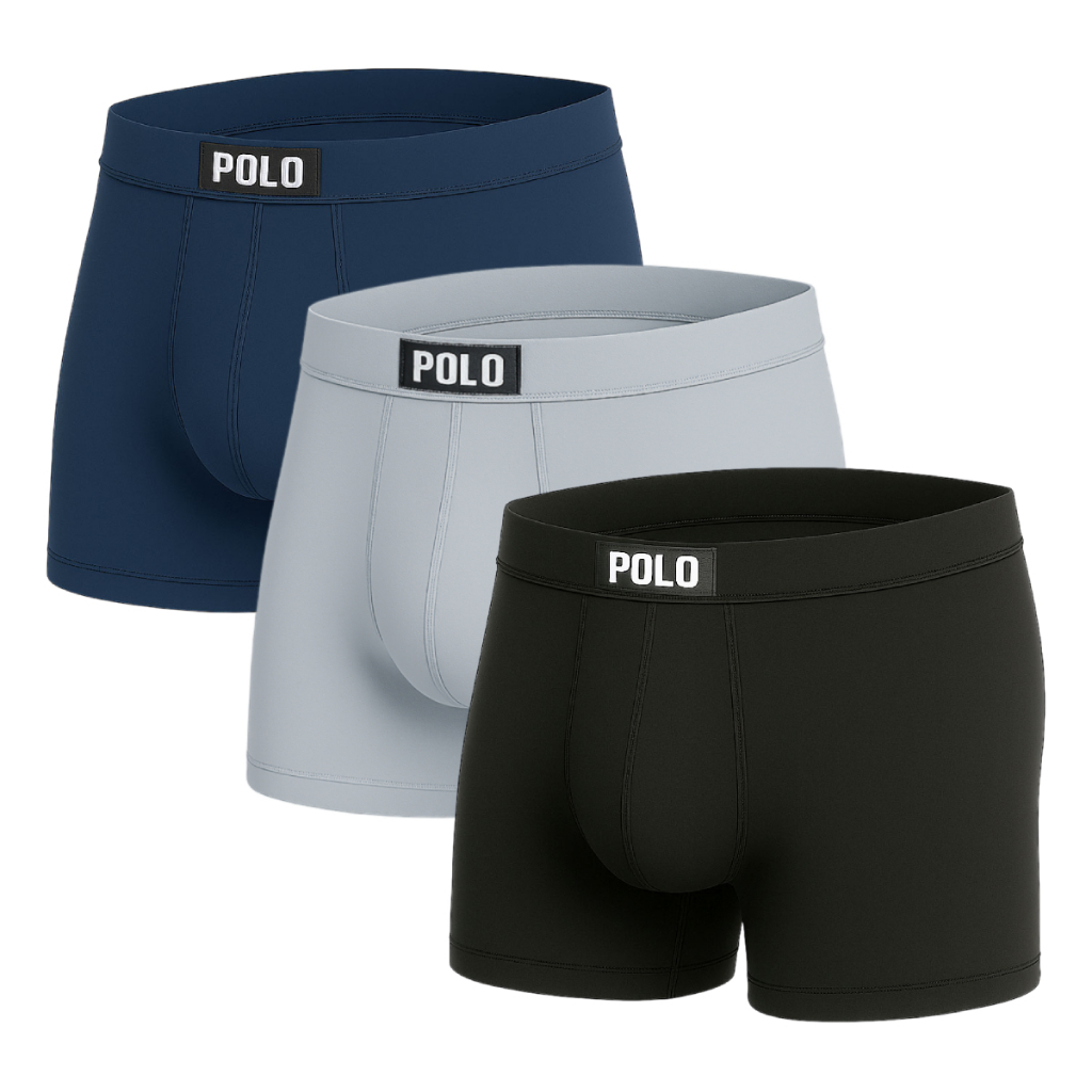 Kit 3 Cuecas Boxer Viscose Polo Masculina Toque Gelado em Oferta na Shopee