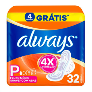 Absorvente Always Suave P com Abas 32 Unidades – Conforto Diário em Oferta na Shopee