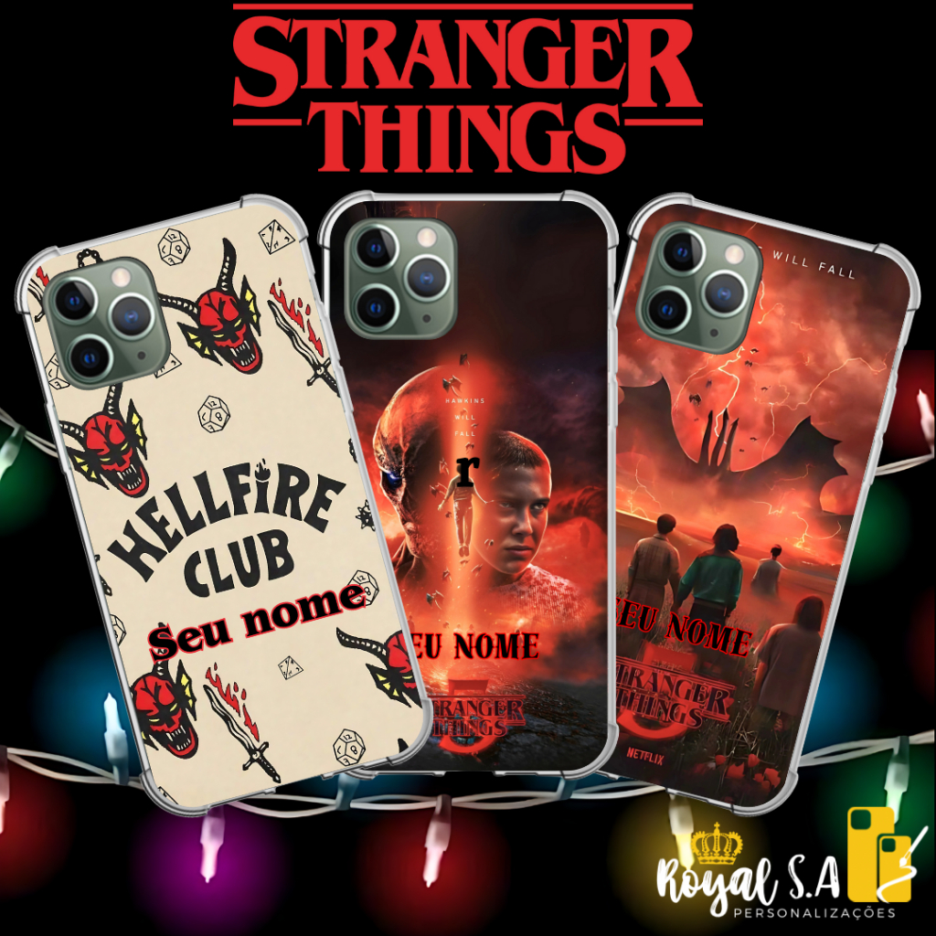 Capinha personalizada Stranger Things para todos Samsung/ Iphone/ Motorola/ Xiaomi/ Realme em Oferta na Shopee