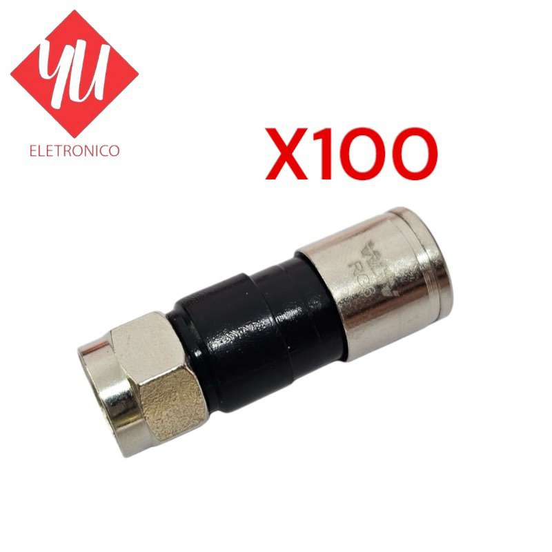 Conector Compressao Rg6 100 Un.