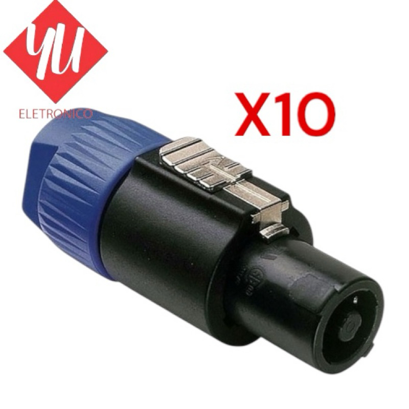 Kit 10 Conector Plug Speakon Tipo Neutrik 4 Polos Macho Sa2x