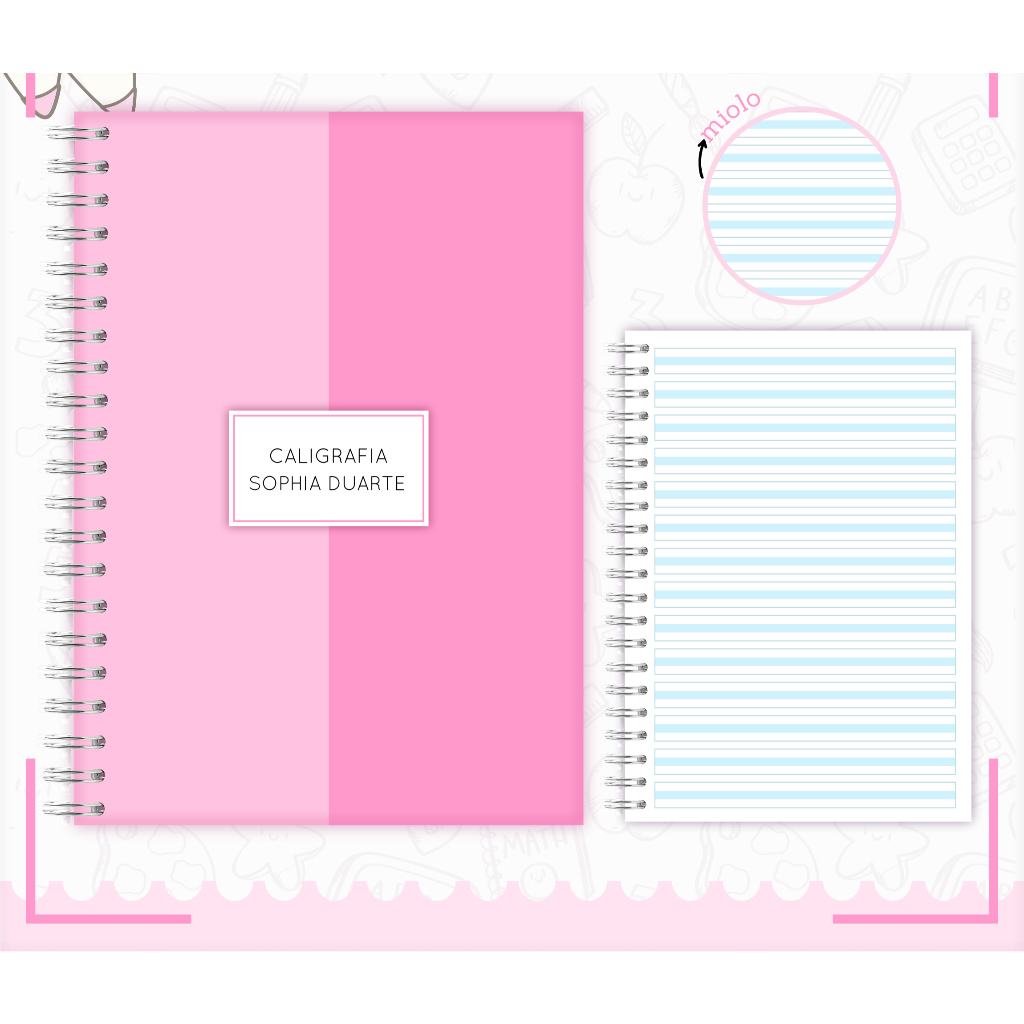 Caderno caligrafia 15x21 - 40 folhas vertical em Oferta na Shopee