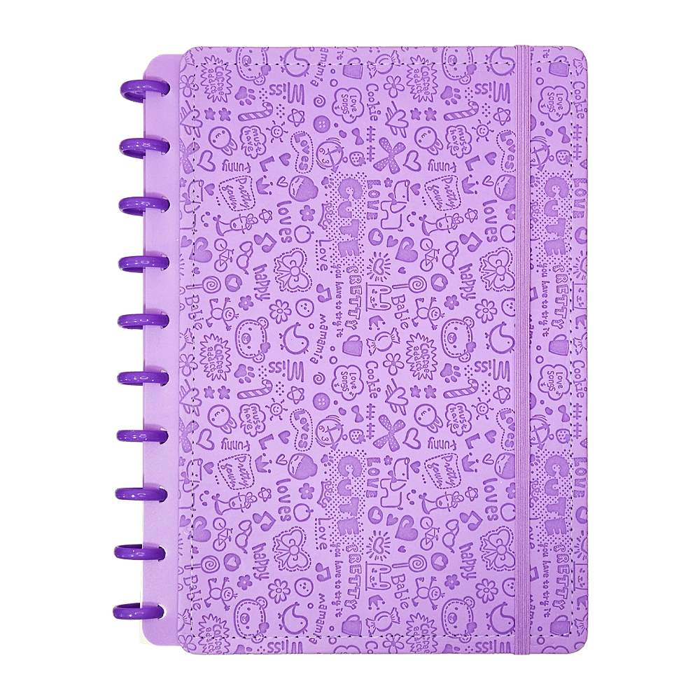 Caderno B5 Personalizado Roxo – 1 Matéria | Capa Dura Texturizada | 80 Folhas Pautadas