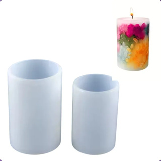 Kit 2 Molde Silicone Vela Lisa Cilindro Sabonete Resina R27 em Oferta na Shopee