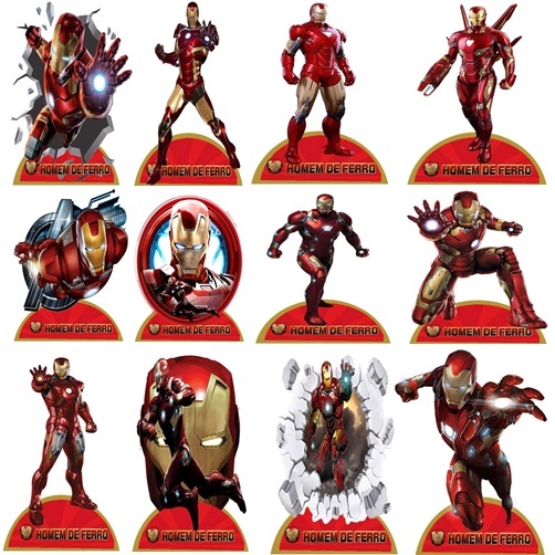 Homem de ferro  10 Displays De Festa De 20cm Totens