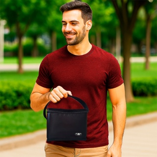 Bolsa Térmica Pequena Preta 2L com Alça de Mão Bag Organizador À Prova D’Água Academia Viagem Lancheir Unissexa Compacta em Oferta na Shopee