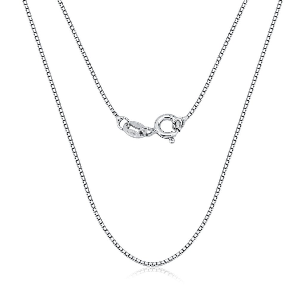 Corrente de Prata 925 Veneziana e Banho de Ródio | Variação de Tamanhos em Oferta na Shopee