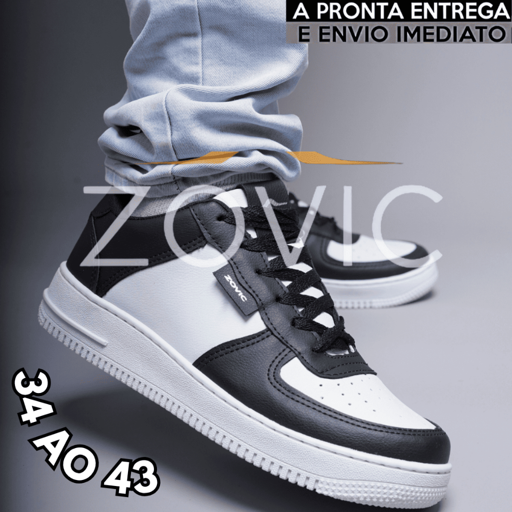 Tênis Masculino Lançamento Branco Street Couro Confortável de 34 a 43 em Oferta na Shopee
