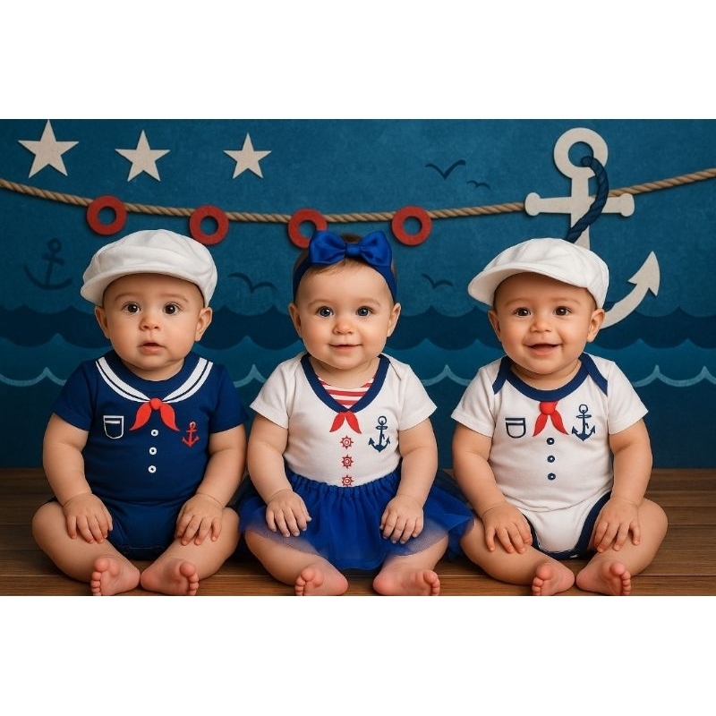 Body De Bebe Mesversario Profissões Marinheiro Marinheira Tematico Bori Bory Body Festa Fantasia Marinheira