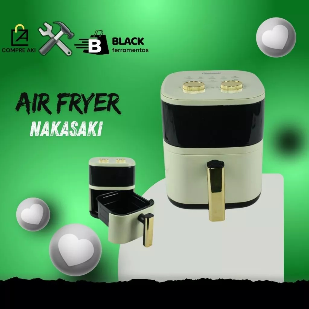 Air Fryer Elétrica Nakasaki Airfryer 1480w Fritadeira e Forno