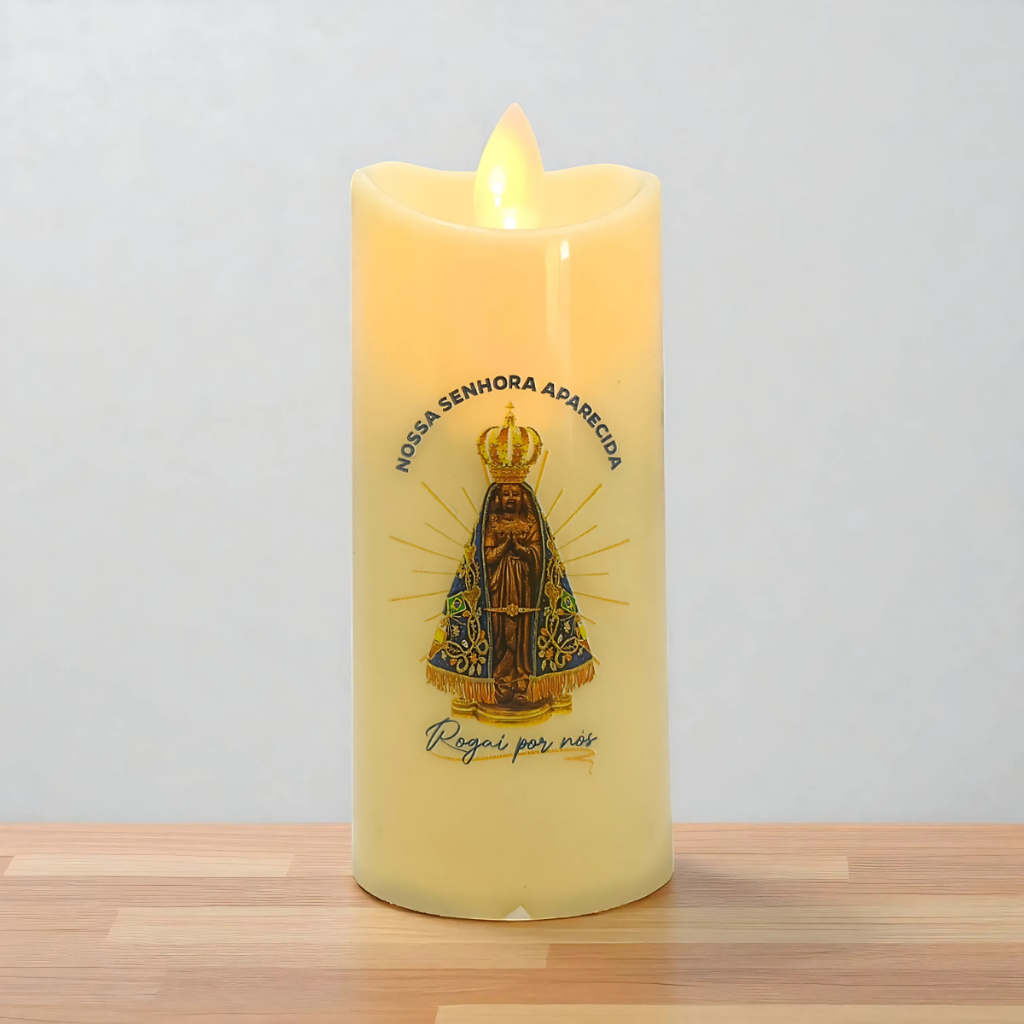 Vela Led Decorativa Nossa Senhora Aparecida Enfeite Decoração Igreja