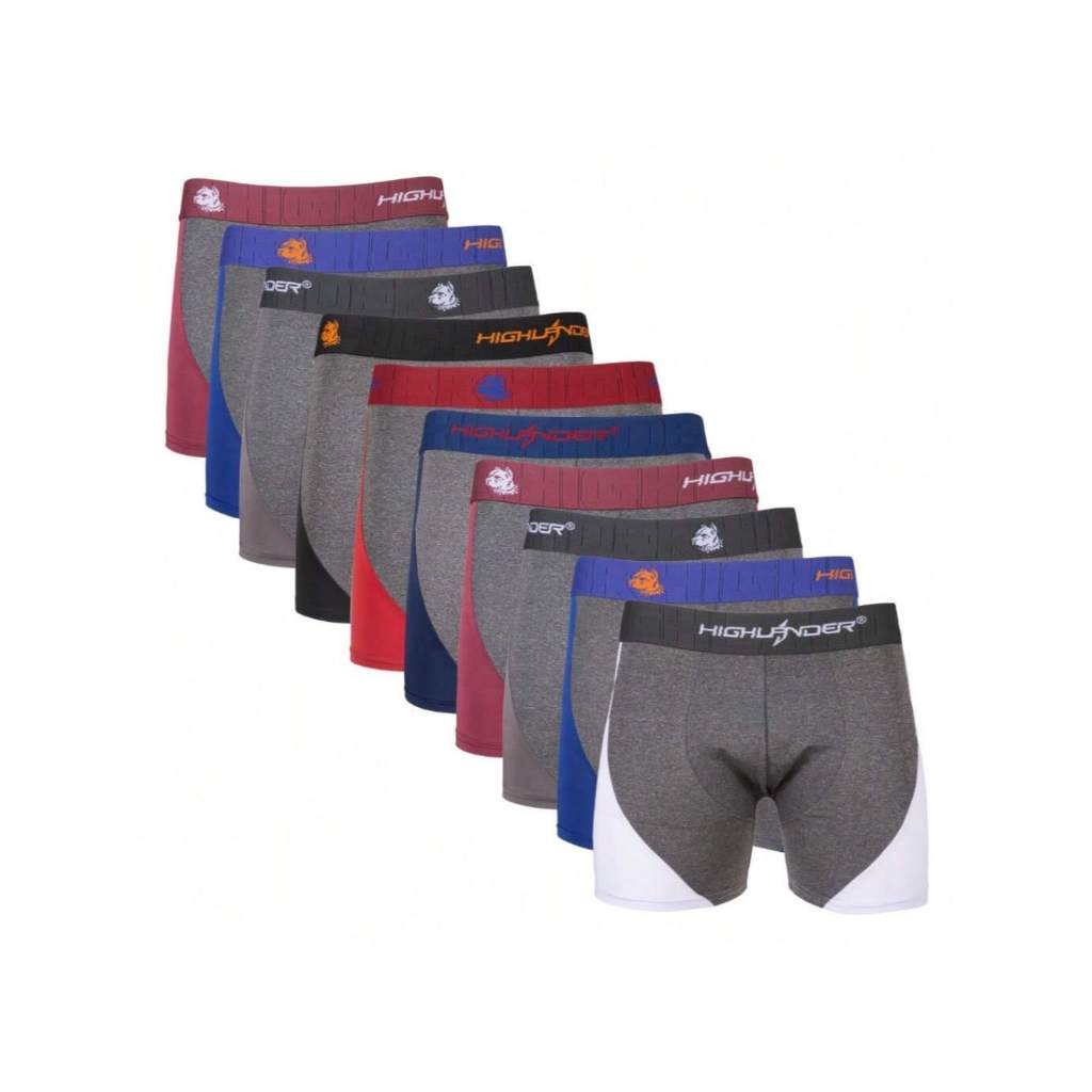 Kit 10 Cuecas Box Boxer Masculino Adulto em Poliéster - Conforto Garantido em Oferta na Shopee