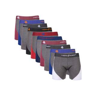 Kit 10 Cuecas Box Boxer Masculino Adulto em Poliéster - Conforto Garantido em Oferta na Shopee