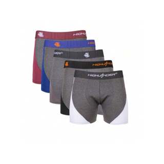Cuecas Boxer Box Kit Com 5 Unidade Masculina em Poliéster Romantic em Oferta na Shopee