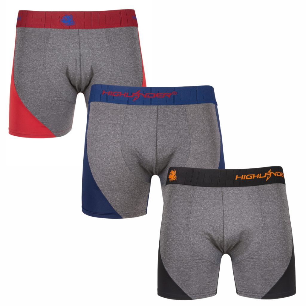 Kit 3 Cueca Boxer Box Romantic em Poliéster - Moda Intima Masculina