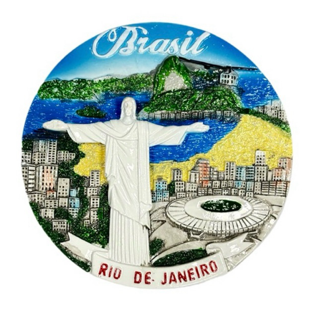 Prato Decorativo Parede Turismo Lembrança Rio de Janeiro Cristo Redentor