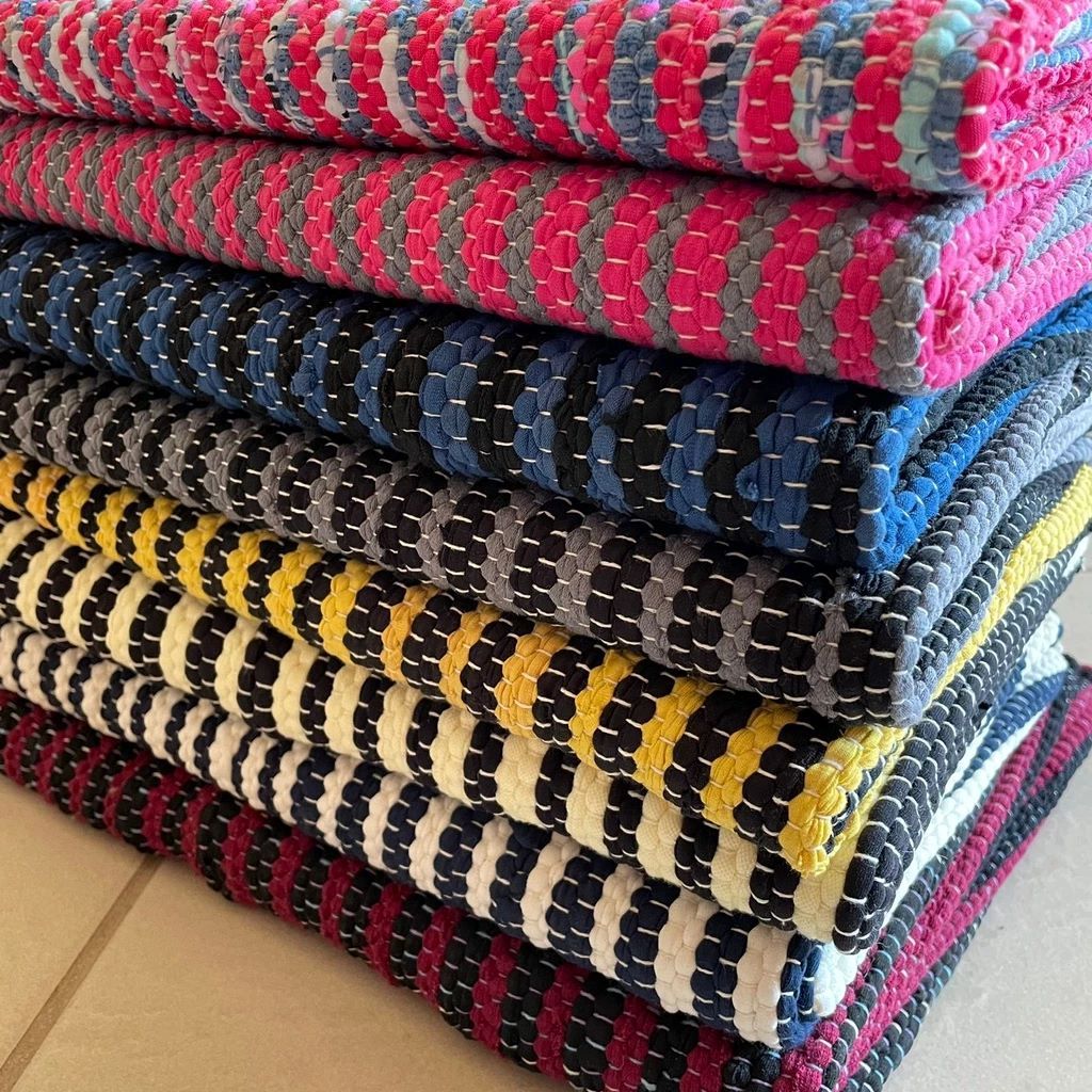 Kit Com Tapetes 6 Unidades Cores Escuras e Claras Para Porta e Cozinha Grande 75x50 Zebra Artesanal Tear