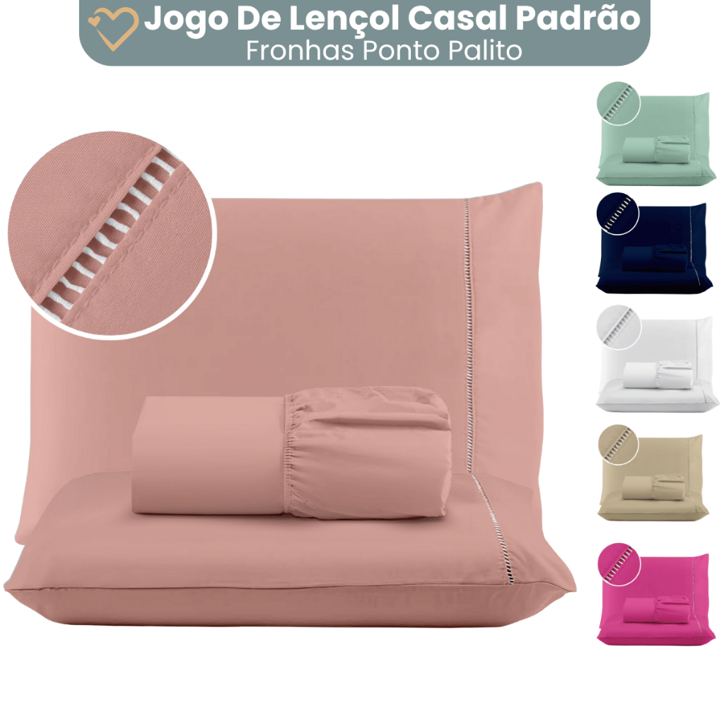 🔥 _ELEVANDO SEU CONFORTO À OUTRO NÍVEL! 🛏️🌟_

_Jogo de Lençol Cama Casal Padrão - 03 Peças 400 Fios Micropercal Ponto Palito_

❌ ~~R$ 39,90~~  
💚 _R$ 22,90_  
💥 _43% OFF_

✅ Toque suave e confortável para noites de sono incríveis  
✅ Design elegante com p