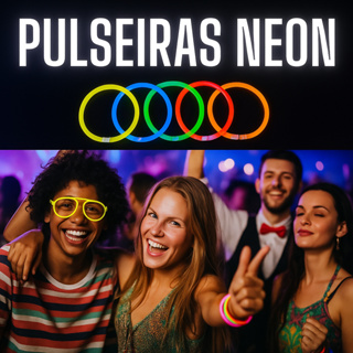 Pulseira de Neon P/ Festas até 200 Convidados - Brilha no Escuro Intensamente Acessório de Festa em Oferta na Shopee
