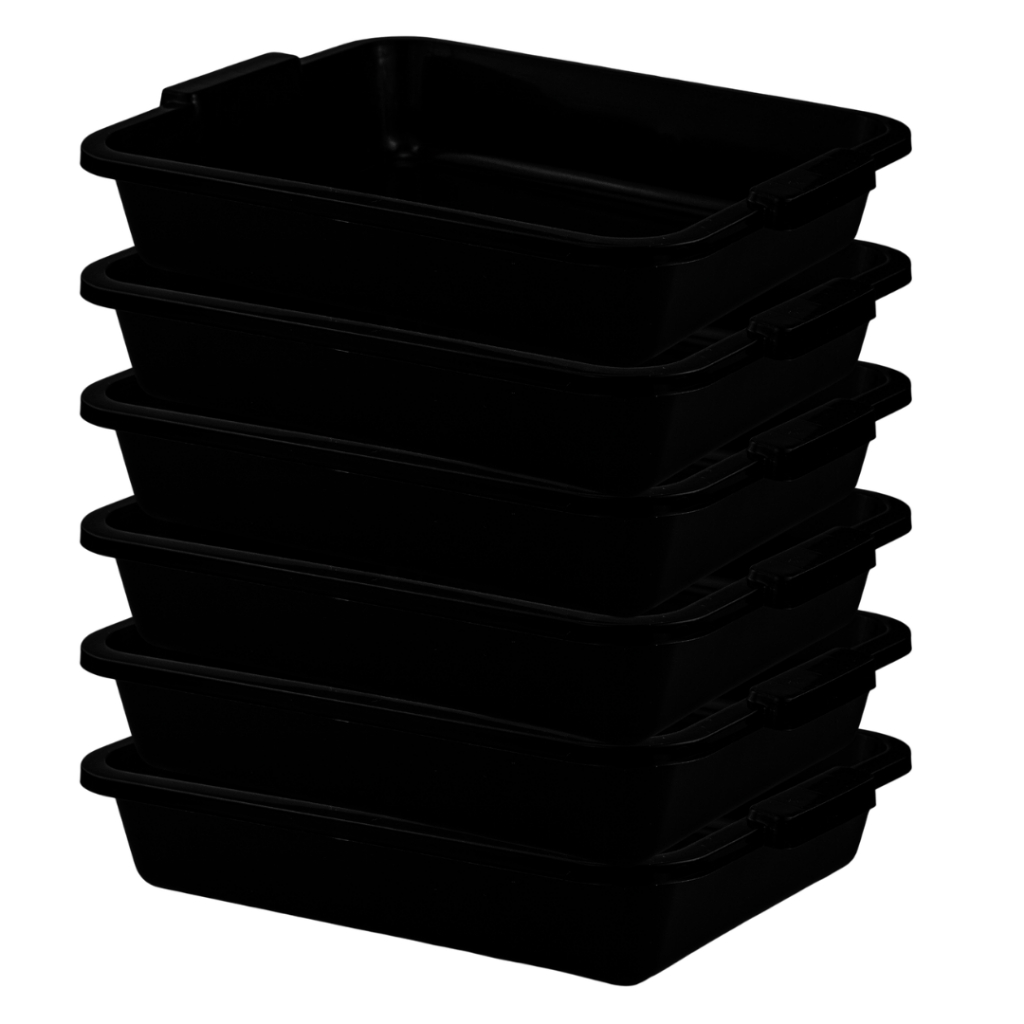 Kit 3 Bandeja Preta Plástica 4,5 Litros Organização Alimentos Geladeira Freezer Tempero Açougue