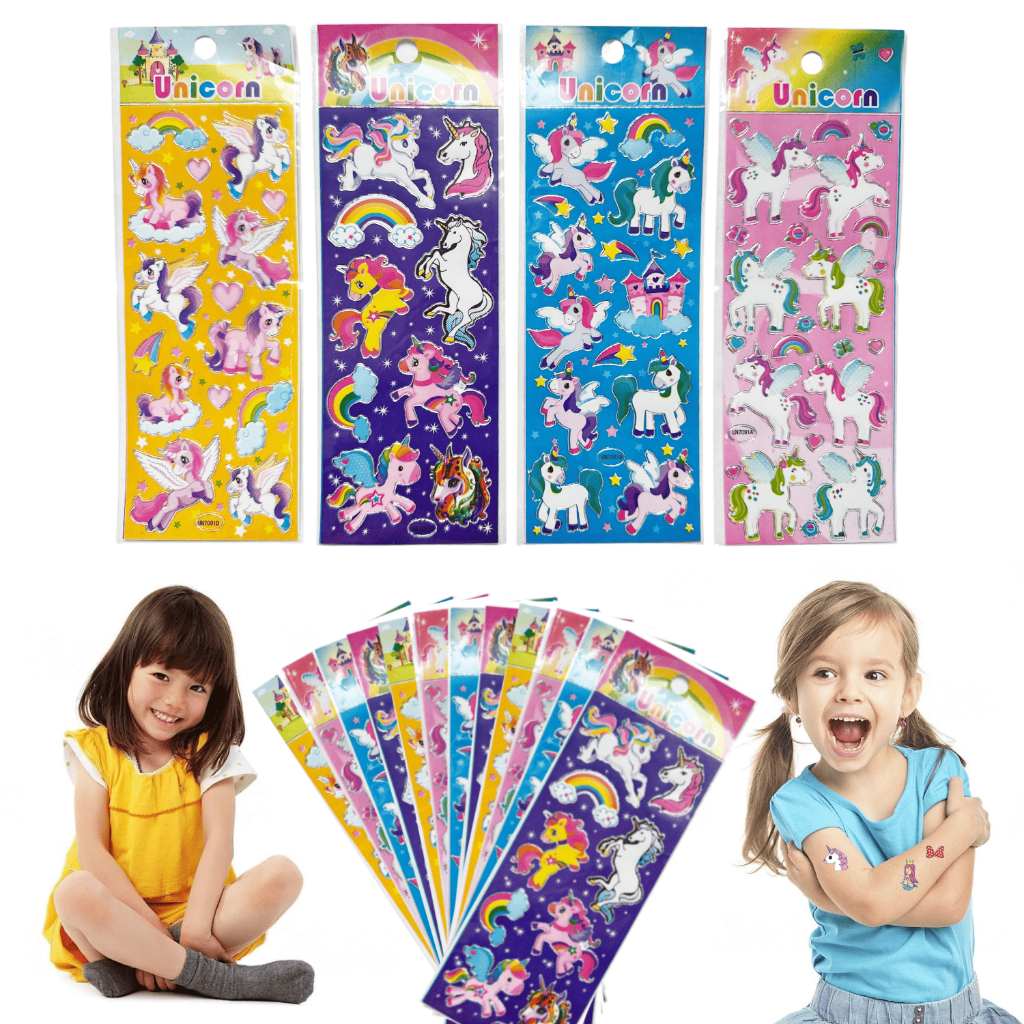 10/20/40 Cartelas Unicórnio Adesivo Infantil Menina Lembrancinha Escola Criança Sticker Figurinha em Oferta na Shopee
