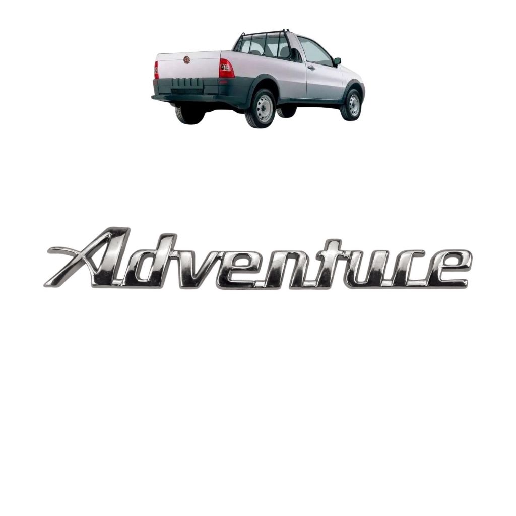 Emblema Letreiro ADVENTURE Linha Fiat Adventure 2000 a 2004 Cromado