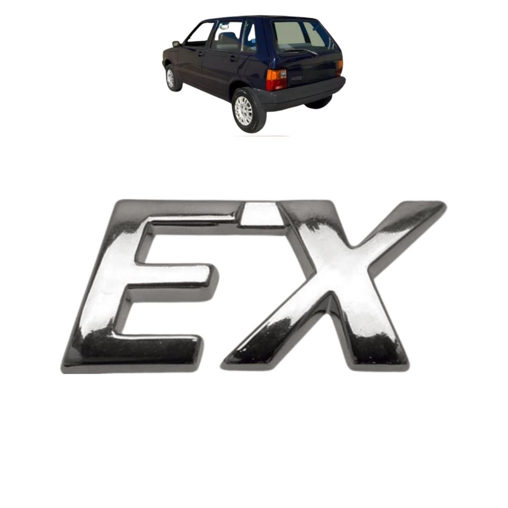 Emblema Letreiro EX Carros Fiat 2000 a 2012 Cromado