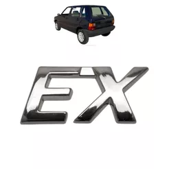 Emblema Letreiro EX Carros Fiat 2000 a 2012 Cromado