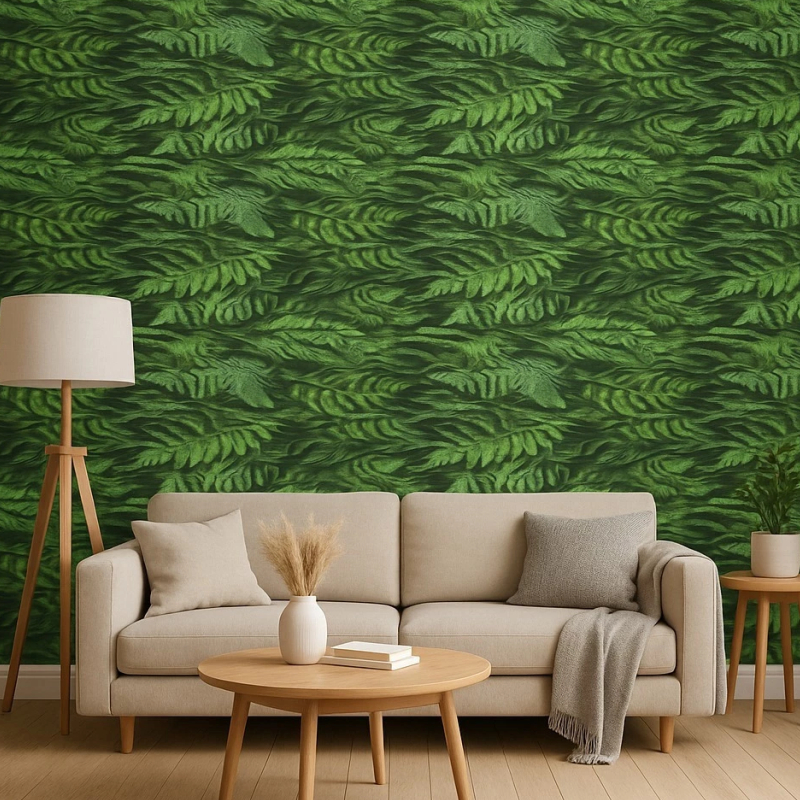 PAPEL DE PAREDE ROLO 5 METROS AUTOADESIVO FOLHAGEM SALA, QUARTO, ESCRITORIO, BANHEIRO PREMIUM